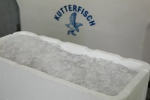 Ice in polystyrene fish boxes Ice in polystyrene fish boxes